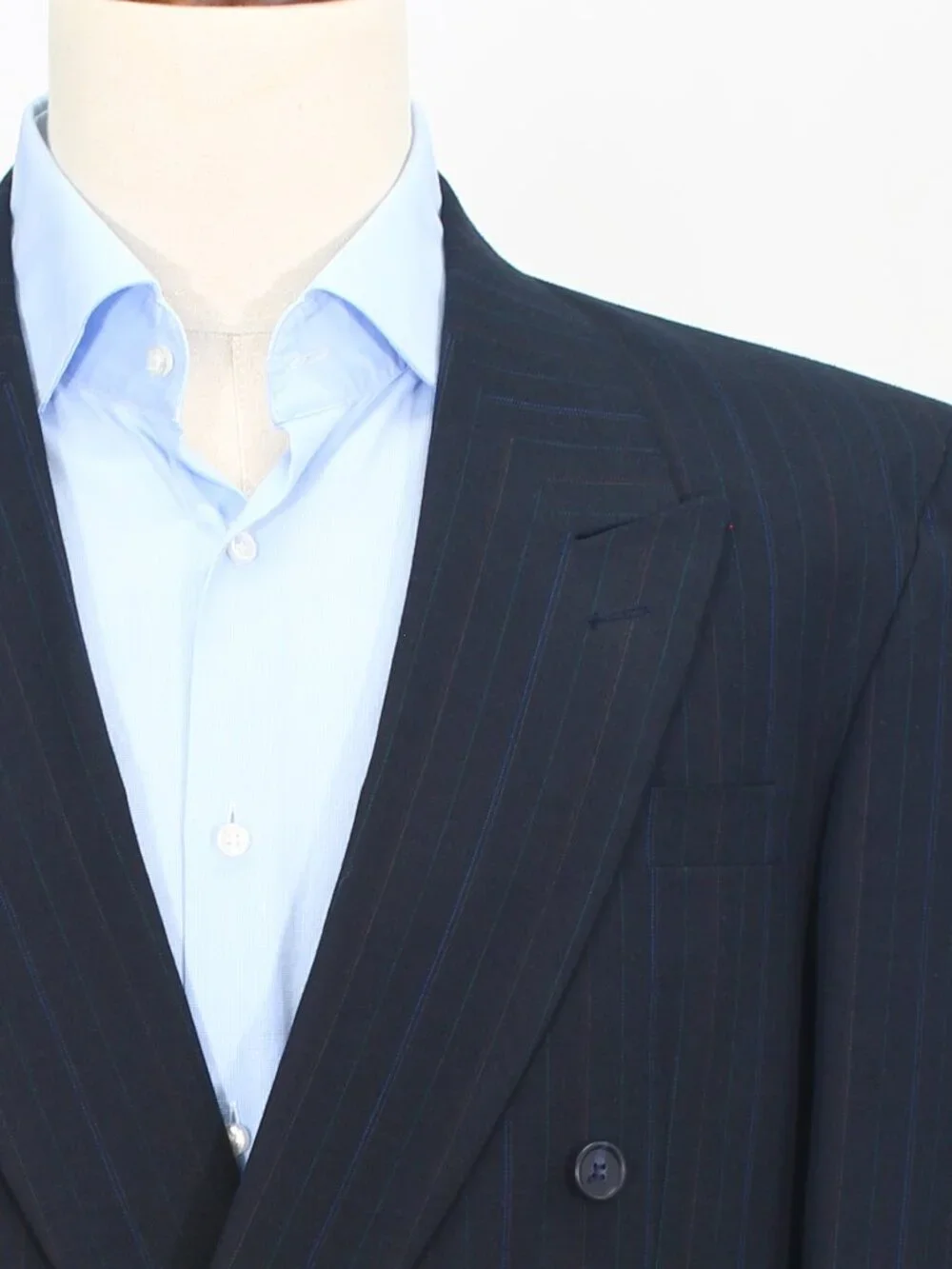 Townscraft 40L 34x32 Navy Full Suit Double-Breasted Stripe R941